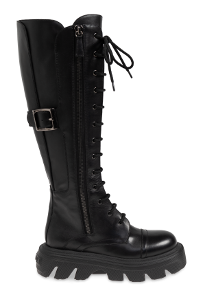 ロングブーツ Jimmy Choo FW24 'Brooklyn' boots (BROOKLYNKB50WLZ BLACK) Brooklyn Knee Boot 50 | Black Leather Knee-High Boots